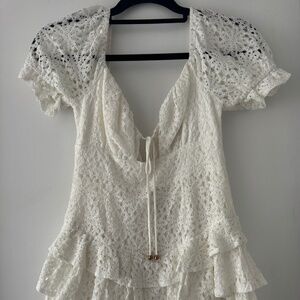White Lace Romper/ Mini dress